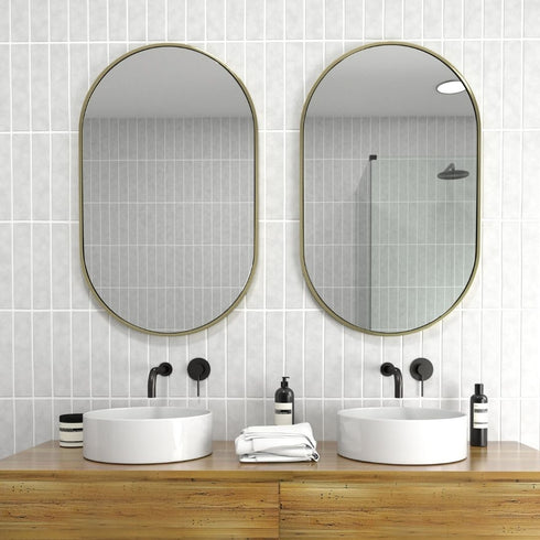 Aaden Pill Satin Brass Wall Mirror
