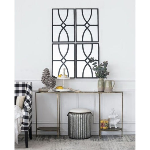 Knox Set Of 2 Black Carved Wall Mirrors