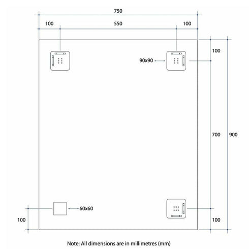 Sierra Bathroom Wall Mirror with Sandblasted Border