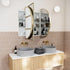Noelle 3-Door Satin Brass Pill Mirror Cabinet