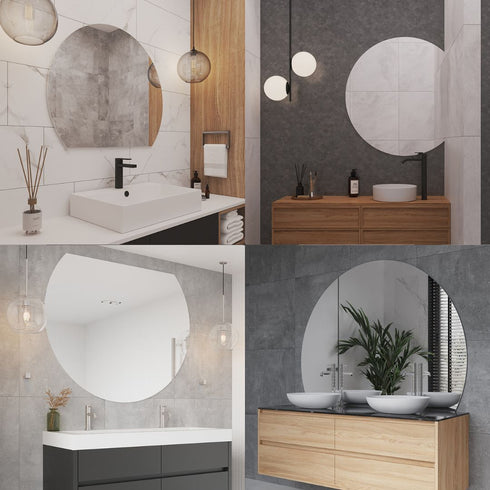 Hamilton D-shaped Bathroom Wall Mirror