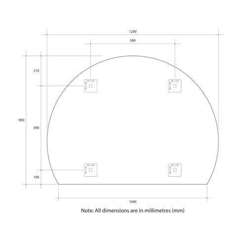 Hamilton D-shaped Bathroom Wall Mirror