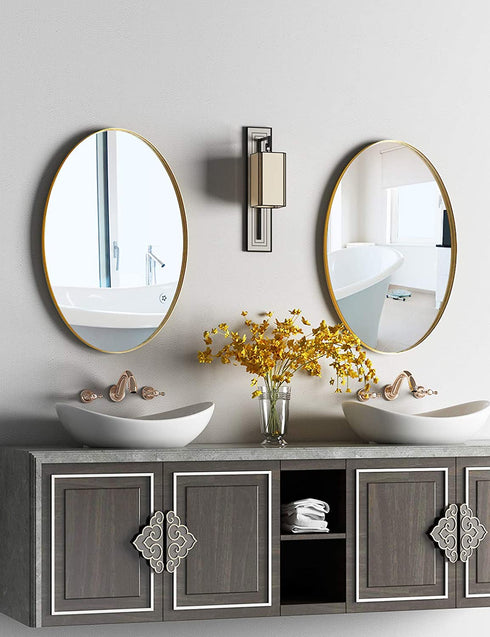 Anson Brass Oval Wall Mirror