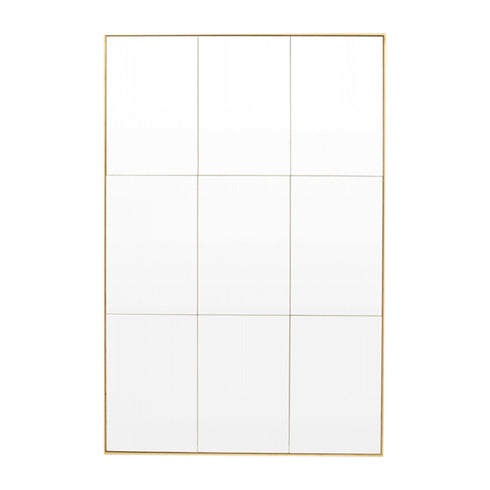 Loft Window Style Brass Wall Mirror