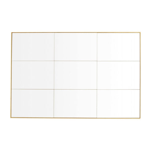 Loft Window Style Brass Wall Mirror