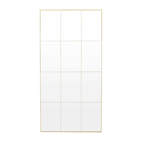 Loft Window Style Brass Wall Mirror