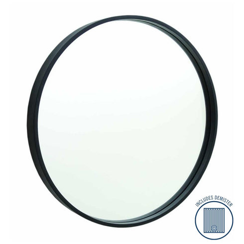 Ablaze Black Round Wall Mirror