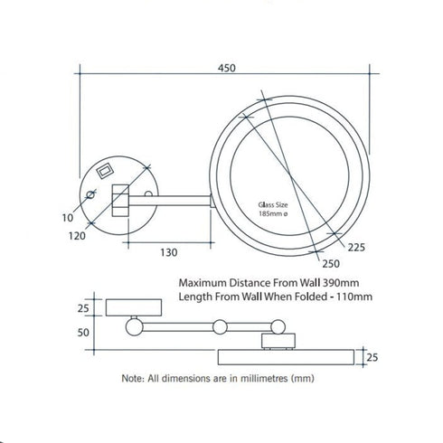 Ablaze Illuminated Plugin Type Round Mirror
