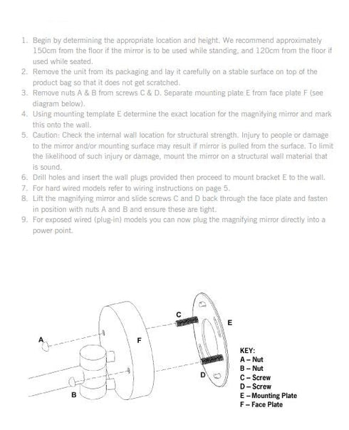 Ablaze Black LED Backlit Round Shaving Mirror