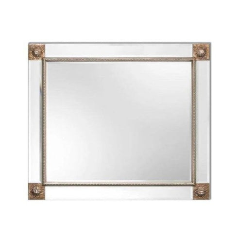 Florenda Art Deco Silver Wall Mirror