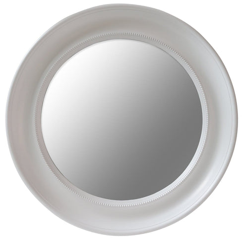 NORMIE WHITE ROUND BEADED WALL MIRROR - mirrors-city-aus