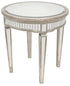 DEANA ROUND MIRRORED SIDE TABLE ANTIQUE DS- 41124 - mirrors-city-aus