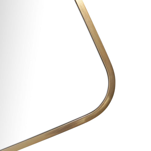 Albin Radius Rectangle Satin Brass Wall Mirror