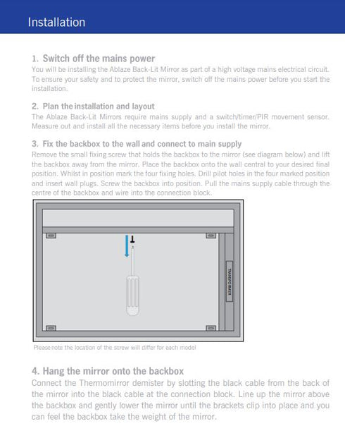 Ablaze Backlit Bathroom Mirror With Demister
