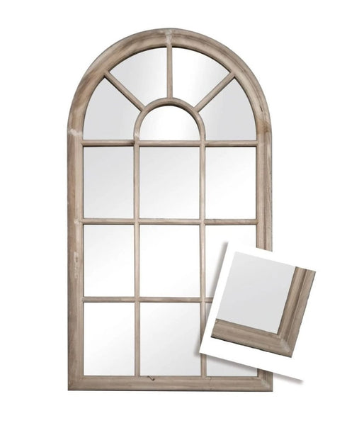 Romeo Arch Panelled Mirror, Wood Grain Medium - mirrors-city-aus
