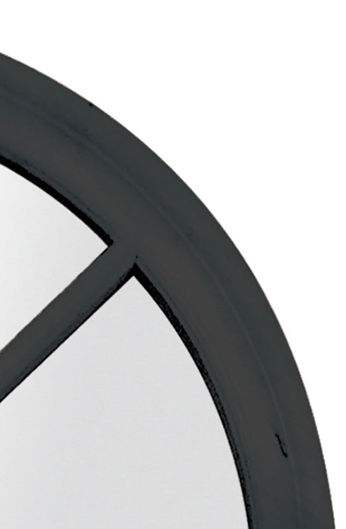 Romeo Arch Panelled Mirror, Matt Black Medium - mirrors-city-aus