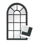 Romeo Arch Panelled Mirror, Matt Black Medium - mirrors-city-aus