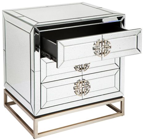 Virgil Mirrored Bedside Table