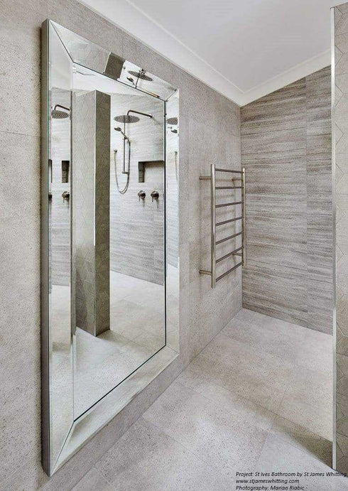 Maddox Modern Non-Beaded Silver Mirror - mirrors-city-aus