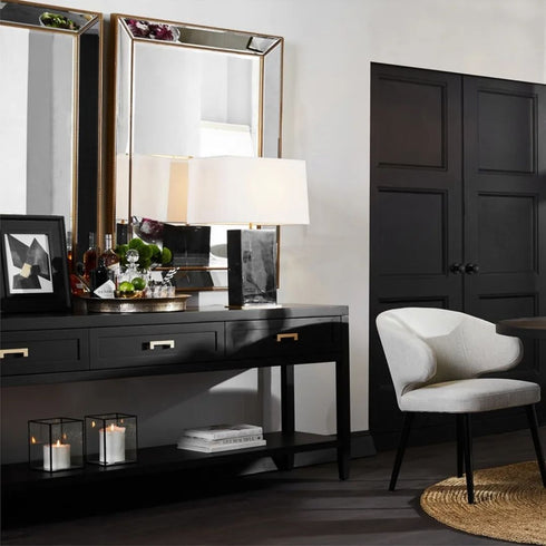 Zeta Gold Beaded Frame Wall Mirror