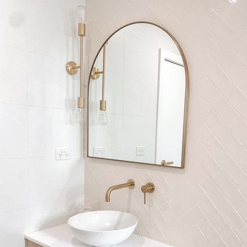 Apsel Arch Brushed Brass Wall Mirror