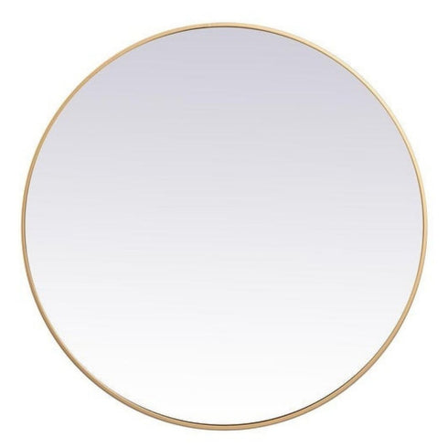 Asa Minimalistic Modern Brass Metal Frame Round Mirror
