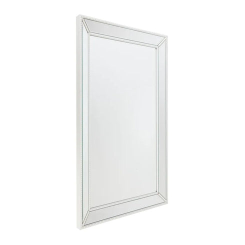 Zeta Beaded White Wall Mirror