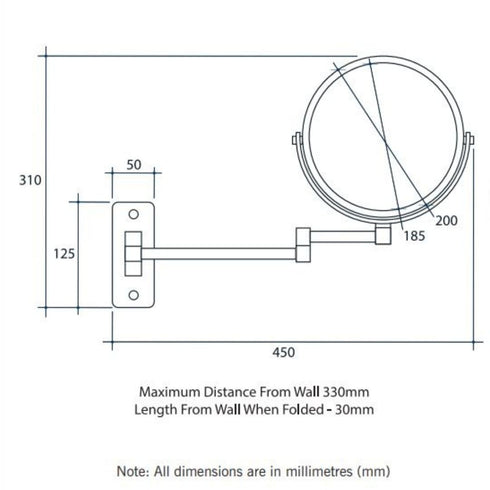 Ablaze 8x Magnification Shaving Mirror