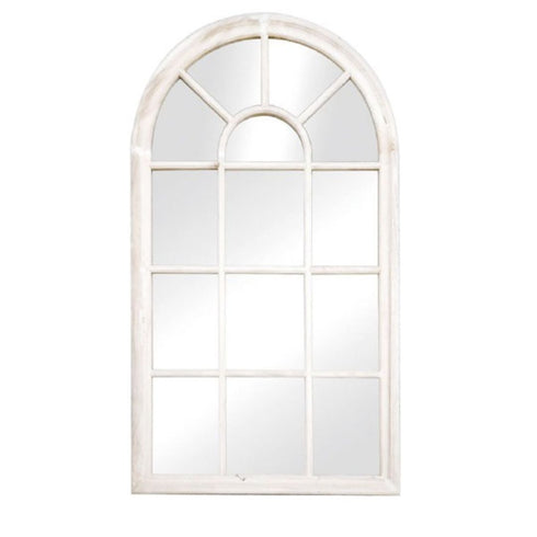 Romeo Arched Matt White Large Wall Mirror