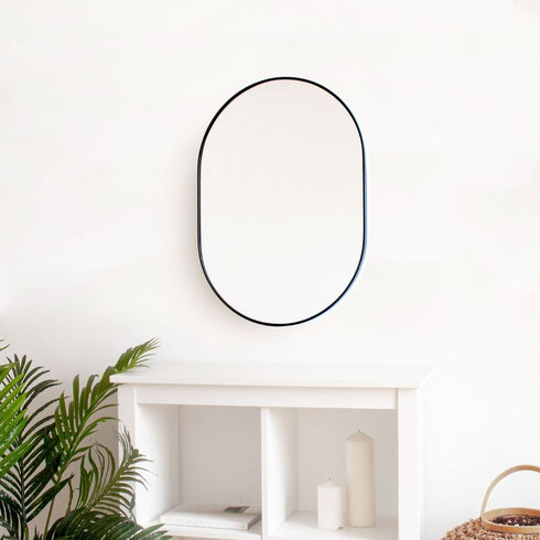 Aaden Pill Black Wall Mirror