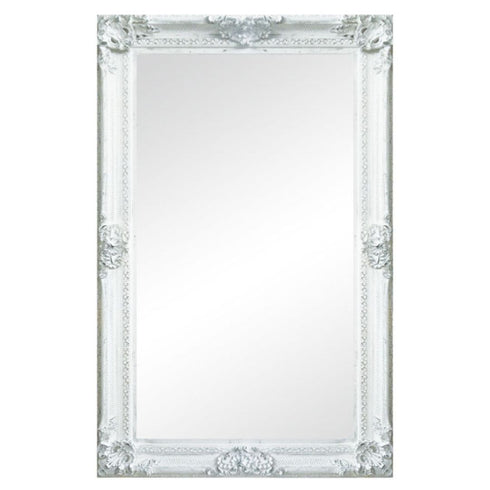 Gabriel Ornate Brushed White Wall Mirror