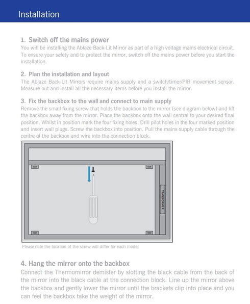 Ablaze SSC Premium Rectangle Backlit Bathroom Mirror