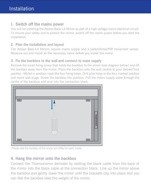Ablaze Twilight Backlit Bathroom Mirror With Demister