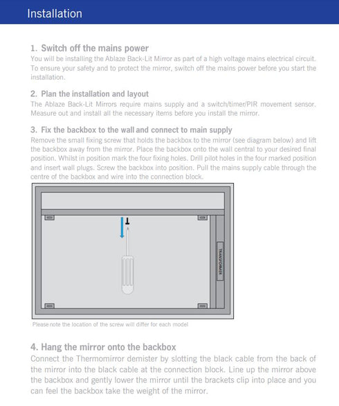 Ablaze S Premium LED Backlit Bathroom Mirror