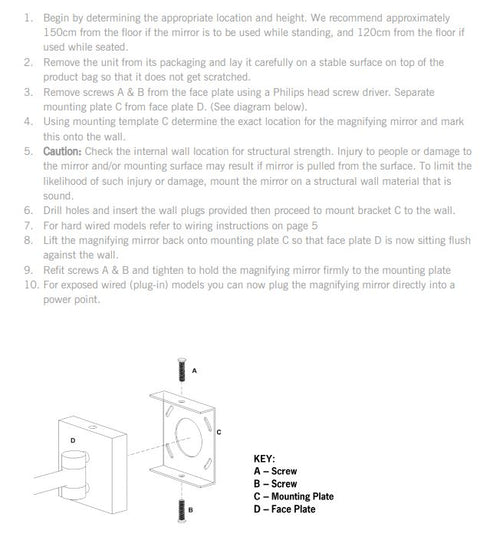 Ablaze Silver Backlit Shaving Mirror
