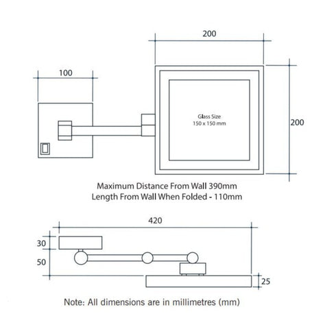 Ablaze 3x Magnification Backlit Mirror