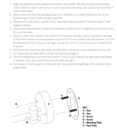 Ablaze Round Backlit 8x Magnification Shaving Mirror