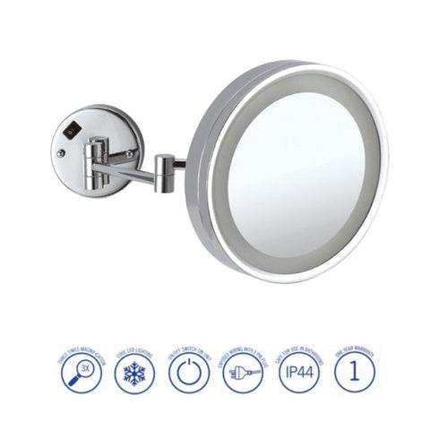 Ablaze Illuminated Round Shaving Mirror