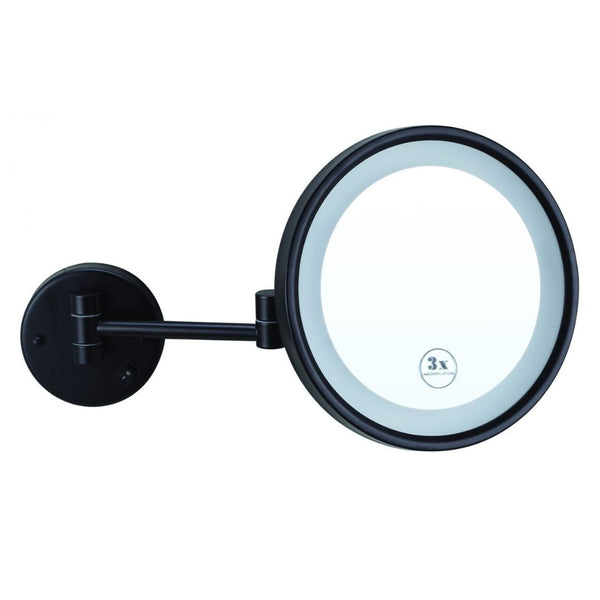 Ablaze Black LED Backlit Round Shaving Mirror