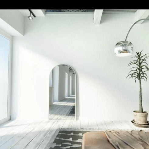 Bjorn Arch Bright White Wall Mirror