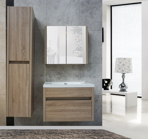 Ansaldo Italian White Oak Mirrored Shaving Cabinet