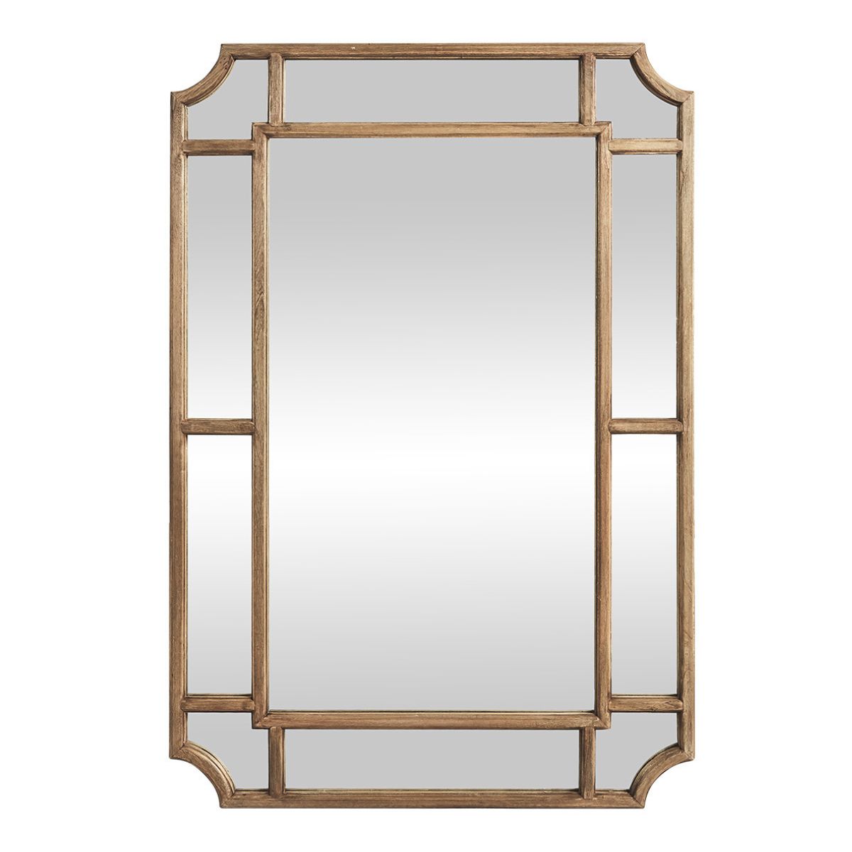 Sue Natural Timber Wall Mirror - Decorative Rectangular Classic Frame ...