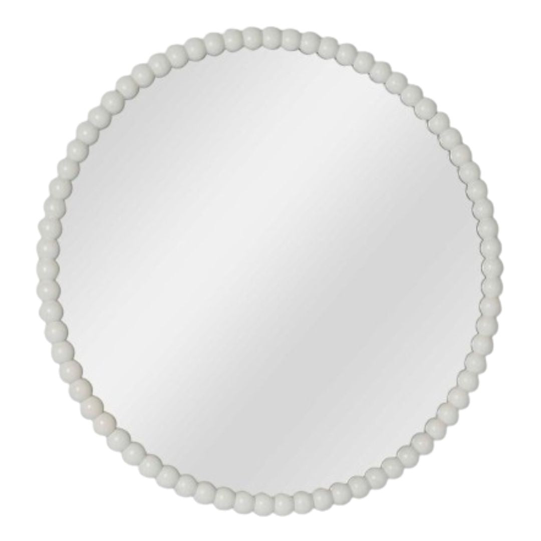 Bobbin White Round Wall Mirror | Mirror City