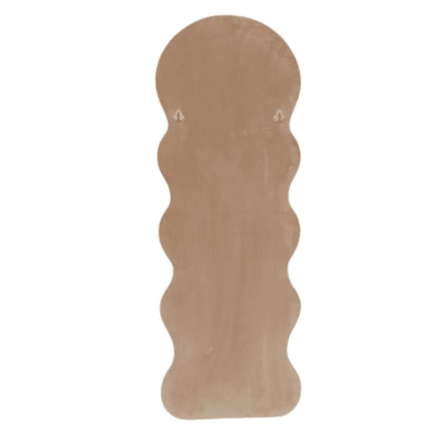 back of Quinn Wavy Velvet Frame Peach-Orange Full length Mirror 