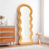 Wavy Velvet Frame Peach-Orange large Mirror