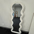 Quinn Wavy Velvet Frame White Wall Mirror