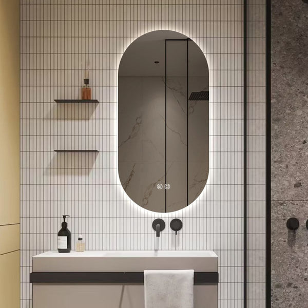 Elda Frameless Oval Backlit LED Wall Mirror