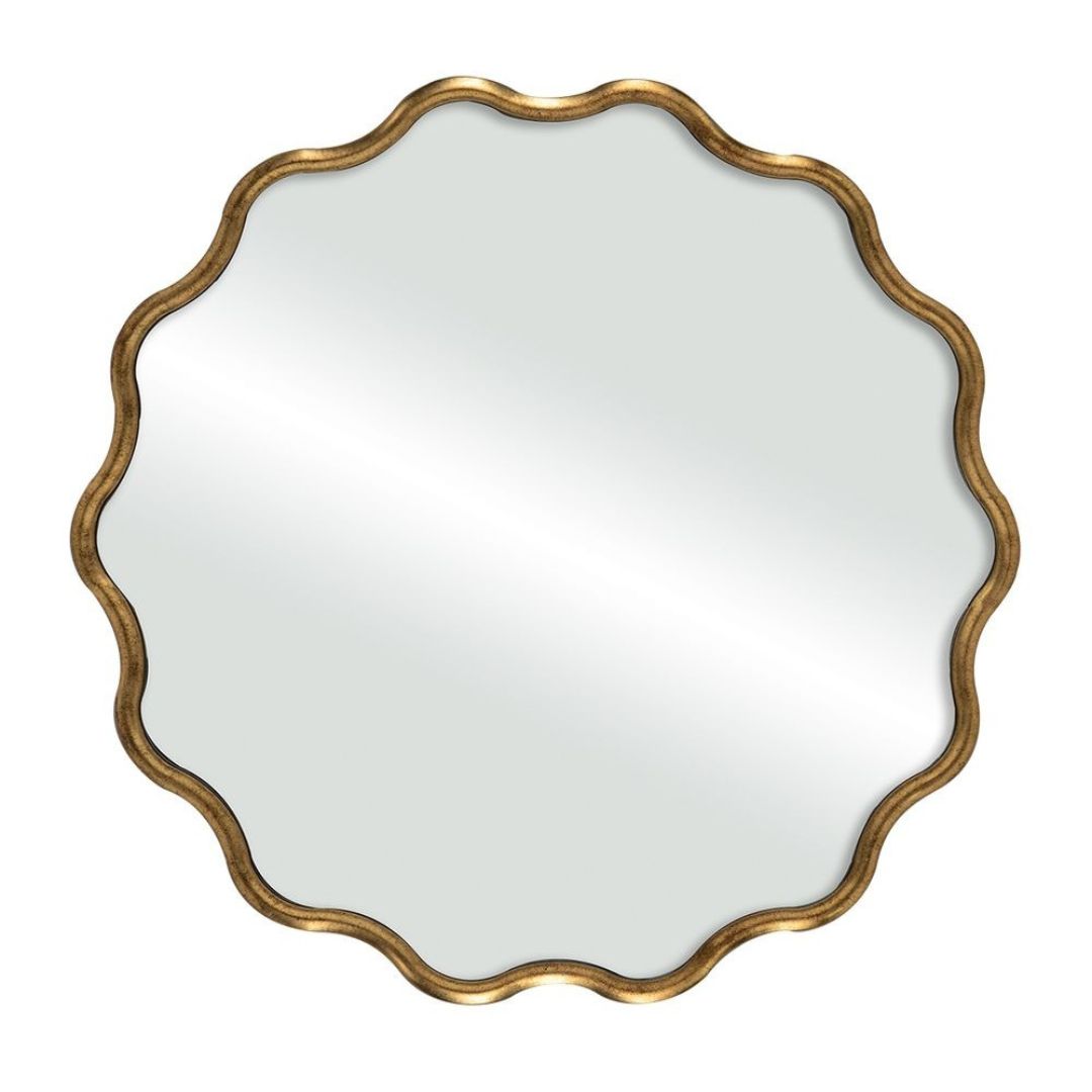 Kyle Antique Gold Round Wall Mirror Mirror City