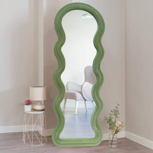 Wavy Velvet Frame Mirror lifestlye