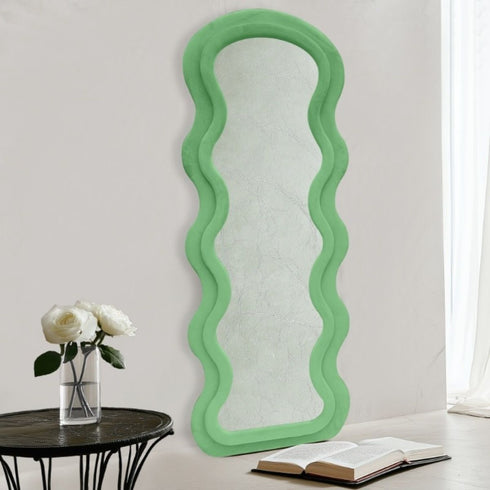 Wavy Velvet Frame Mirror Full length